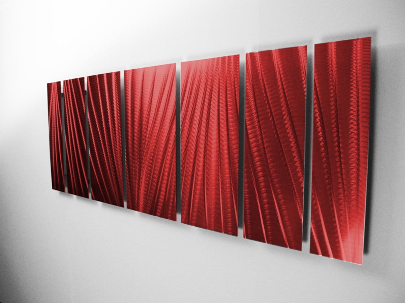 Abstract Metal Wall Art Swirling Texture Glossy Finish