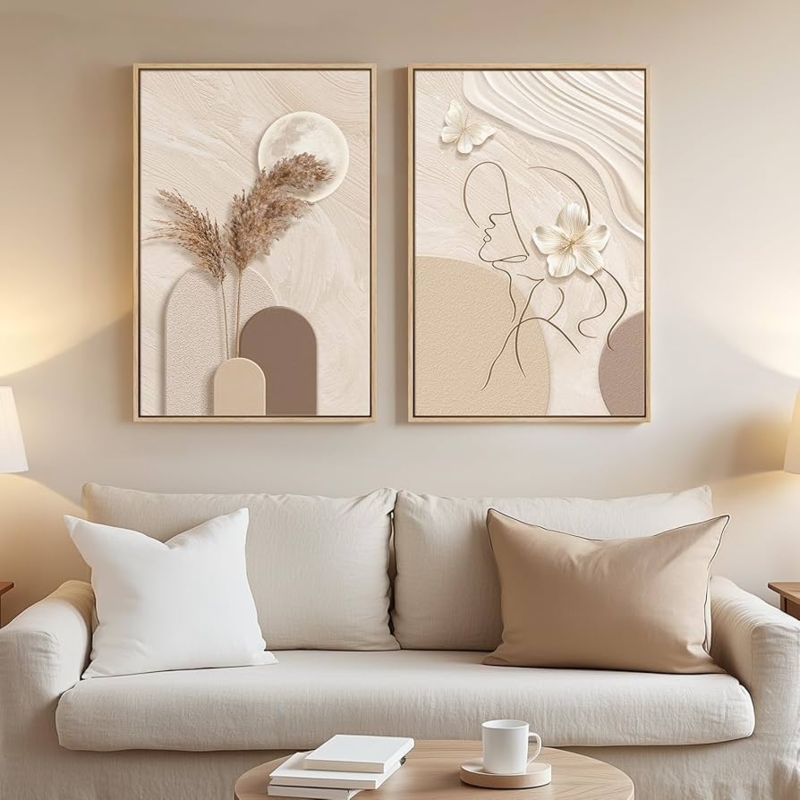 Abstract Silhouette Duo: Woman Figure Canvas Prints