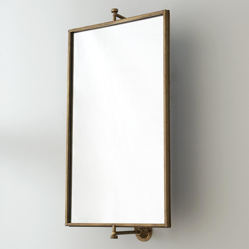 Accent Mirror Arched Ornate Crest Burnished Gold Floral Scrollwork