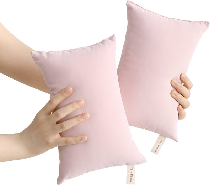 Accent Pillow Mini Size Pink Microfiber Rectangular Shape Small Pillows