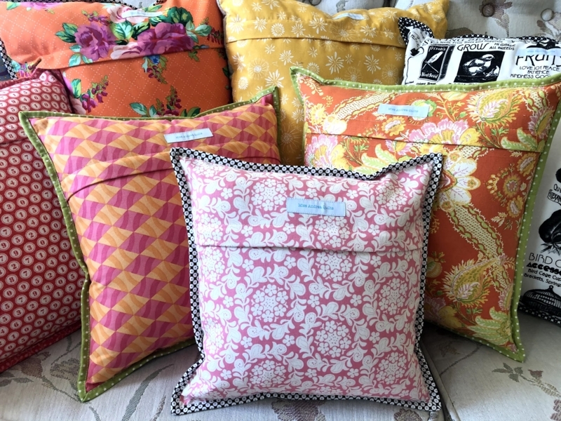Accent Pillow: Quilted Patchwork Star Pattern & Contrast Binding on Cotton
