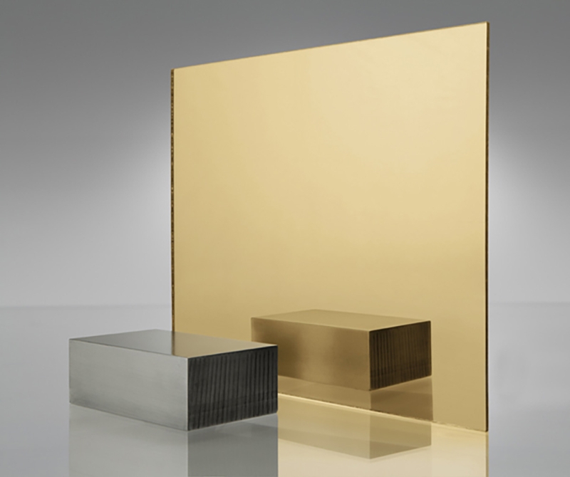 Acrylic Mirror Sheet Gold Mirrored Finish Glossy Polished