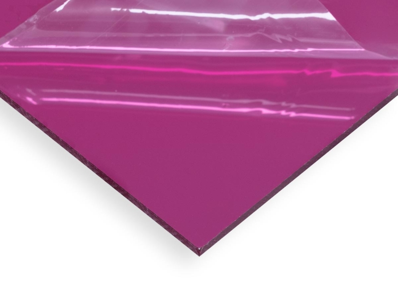 Acrylic Mirror Sheet Pink Reflective Finish Thin Profile Glossy