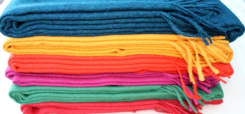 Alpaca Like Throw Blanket Stack Brushed Woven Texture Muted Tones