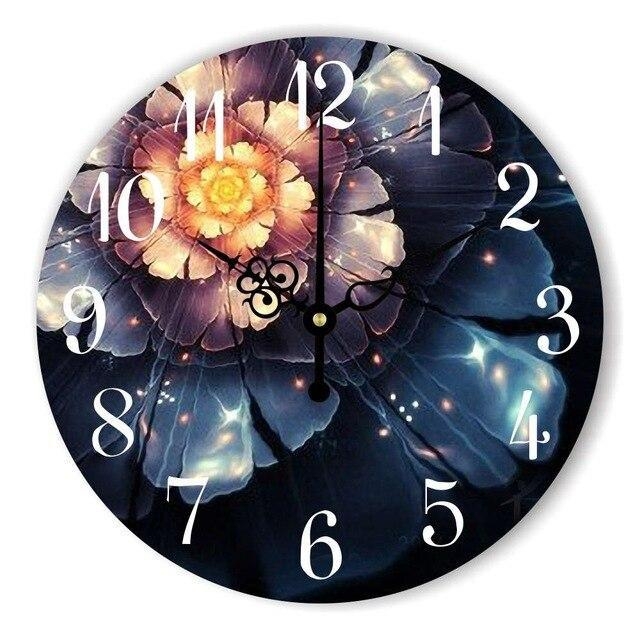 Analog Wall Clock Vibrant Vintage Floral Pattern Colorful Accent