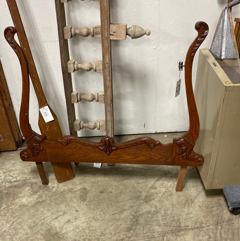 Antique Dresser Mirror Yoke Mount Distressed Wood Frame