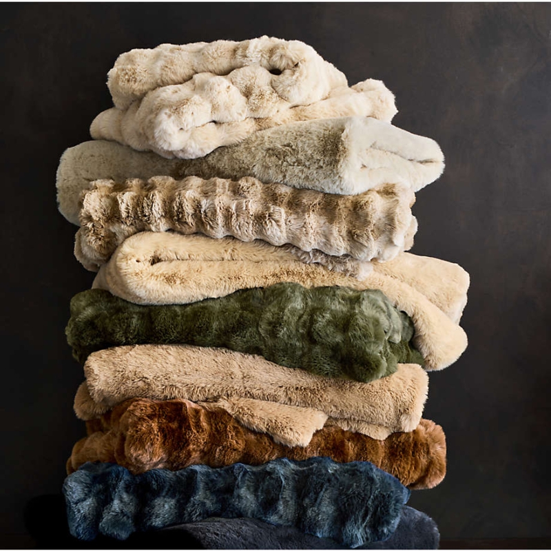 Arctic Ivory Throw Blanket with Long Shaggy Pile and Thick Drape