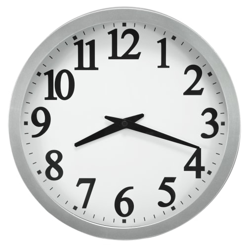 Atomic Wall Clock with Silver Trim & High-Contrast Analog Face