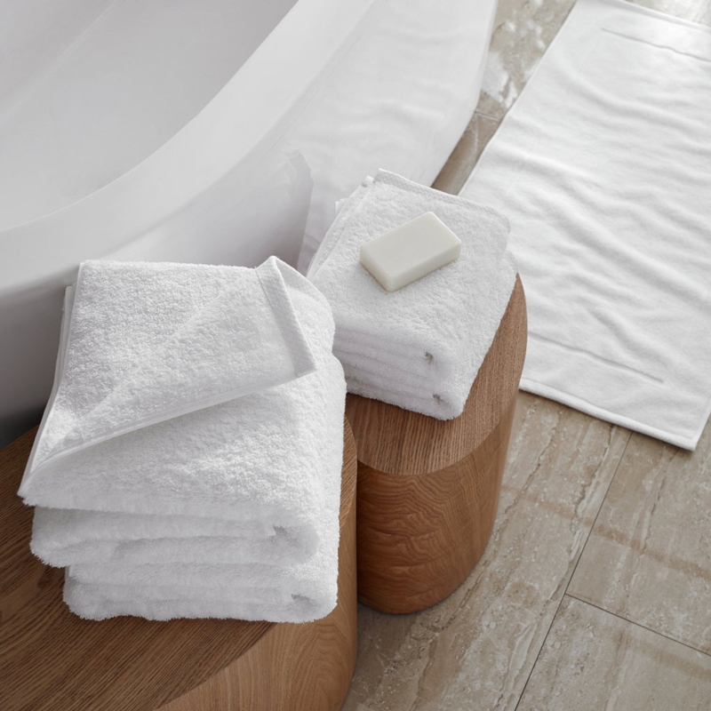 Bath Towel Luxury Cotton Terry, Contrast Piping Border Detail