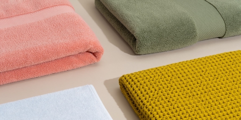 Bath Towel Ribbed Border Detail High Contrast Palette Modern Styling
