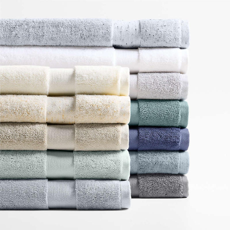 Bath Towel Ribbed Texture Ivory To Blue Gradient Plush Set
