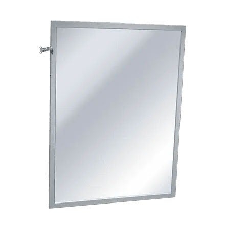 Bathroom Mirror Commercial Grade Metal Frame Adjustable Tilt Down