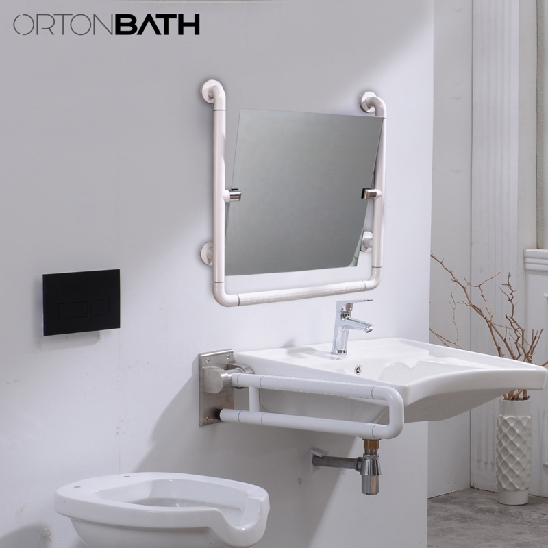Bathroom Mirror Polished Chrome ADA Compliant Tilt Adjustable