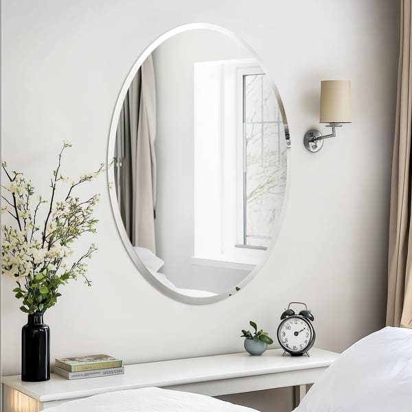 Bathroom Mirror Rectangular Frameless with Beveled Edges