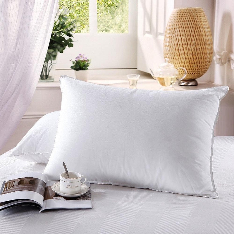 Bed Pillow Corded Edges Plush Volume Plush White Bed Pillows