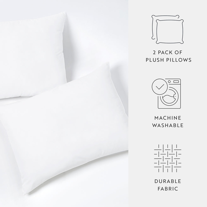 Bed Pillow Gusseted Design Piped Edges Rectangular Shape White Bed Pillows