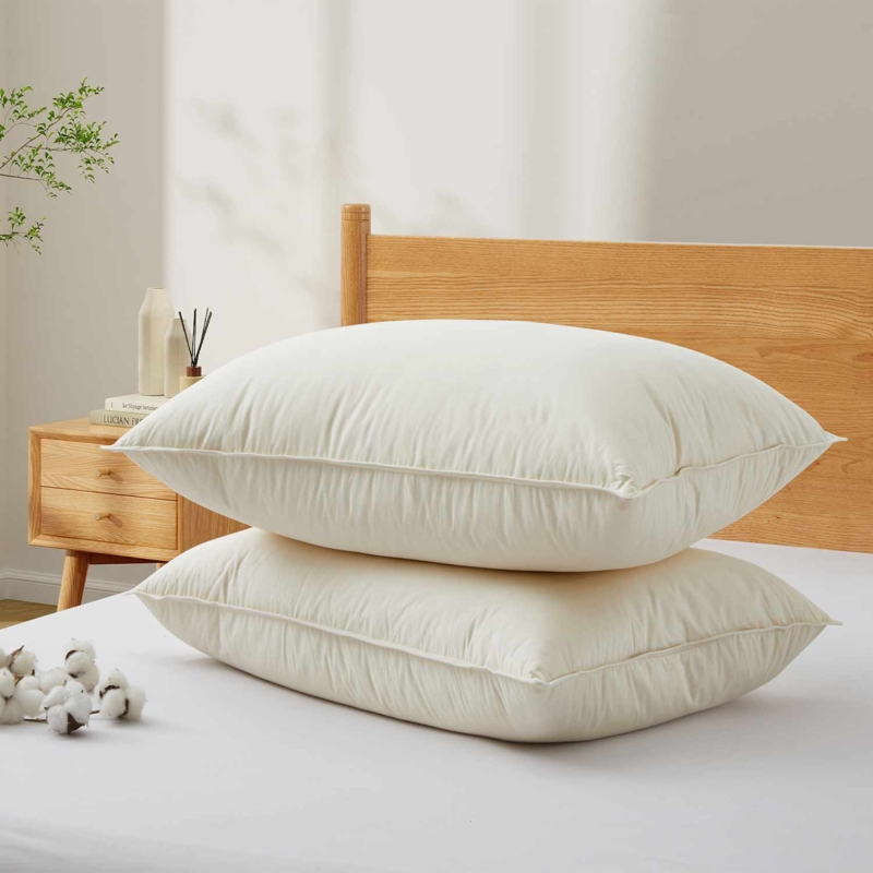 Bed Pillow Set, Rectangular Hotel Style with Piped Edges