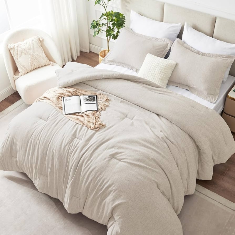 Bedding Set Cationic Dyeing Texture Beige Minimalist Ideas
