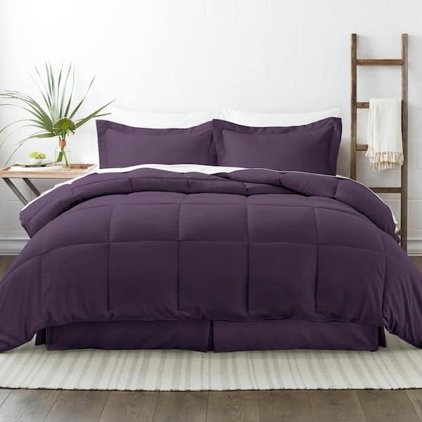 Bedding Set Purple Quilted Comforter with Coordinated Sheets