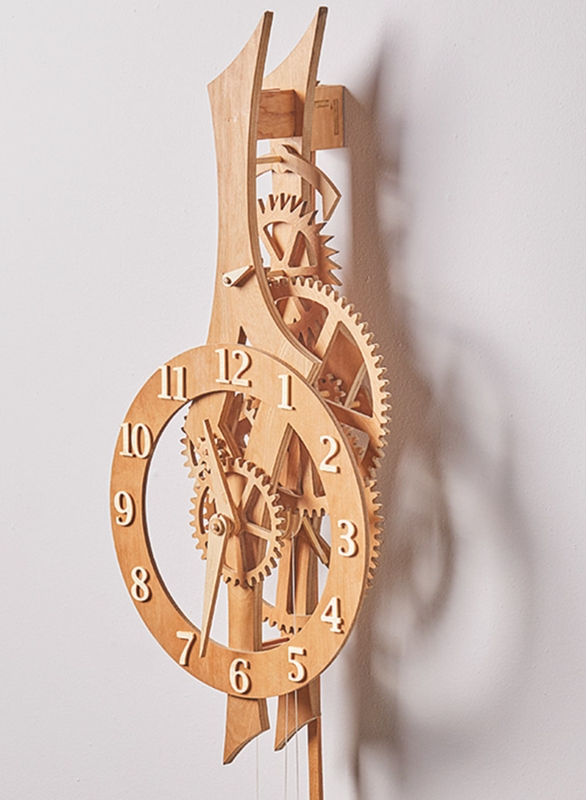 Bird Shaped Nursery Wall Clock Scandinavian Light Wood