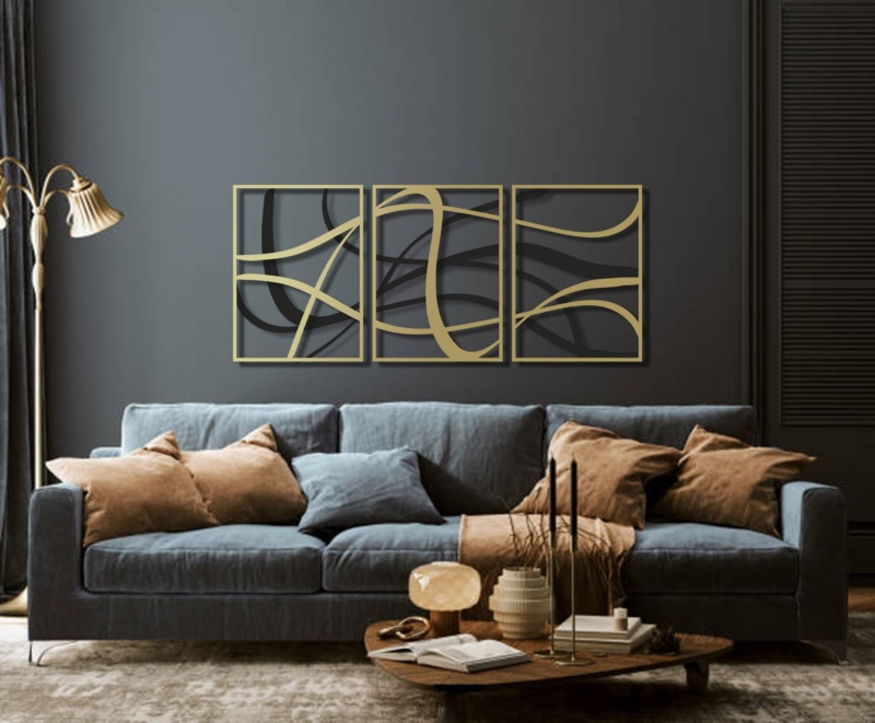 Black and Gold Abstract Metal Art -WA101