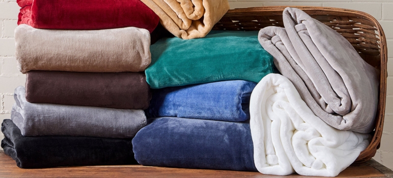Blanket High Loft Fleece Silky Sheen Cozy Neutral Stack