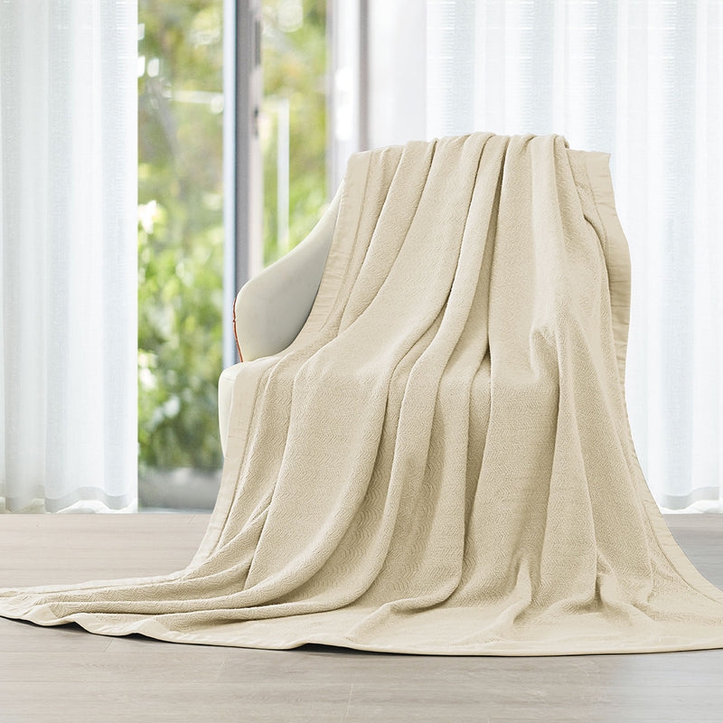 Blanket | Off-White 2-Ply Fine Weave Cotton | Airy Sheet Blanket Hybrid