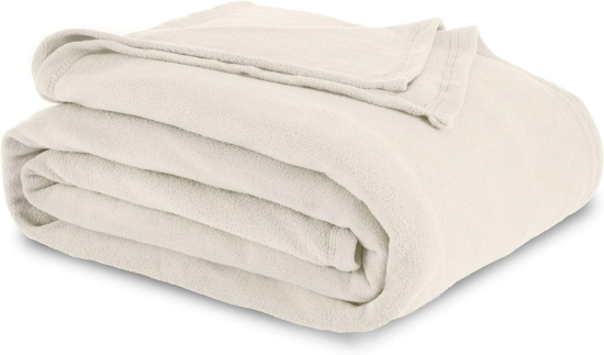 Blanket: Off-White Fleece, Soft Brushed Texture, Cozy Bedding Essential