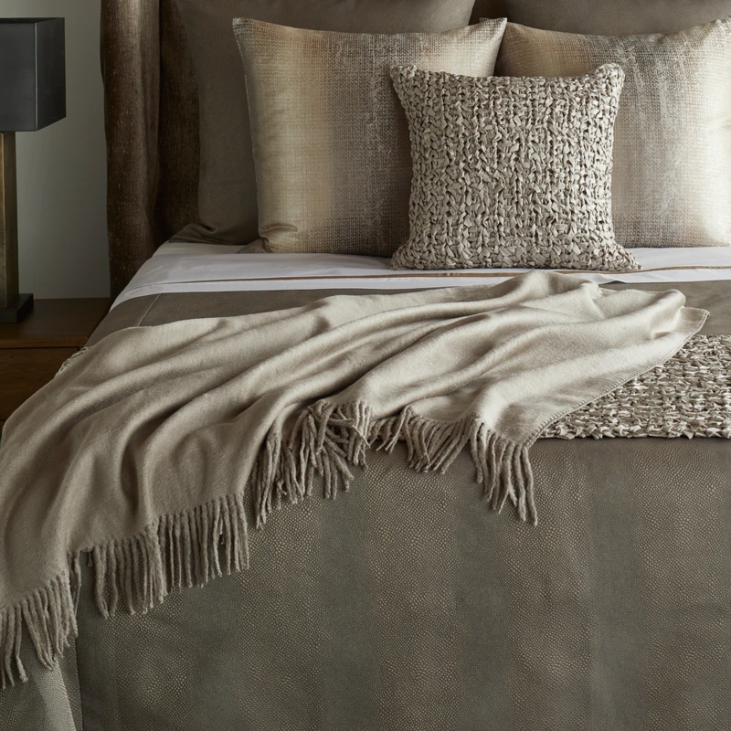 Blanket Silk Fleece Blend Neutral Color Palette High Pile Texture