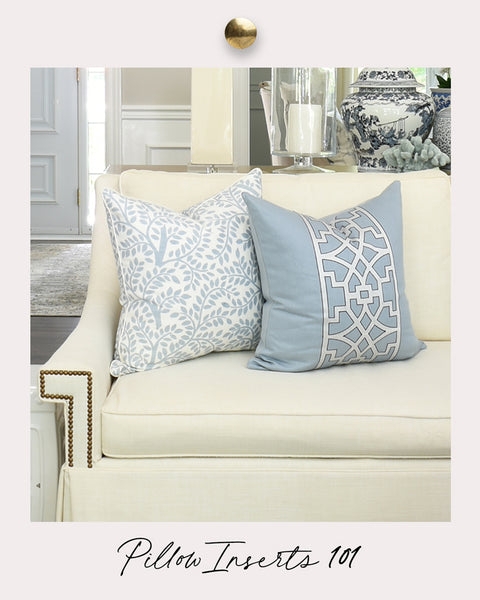 Blue and White Throw Pillows, Mixed Patterns Coastal Styling