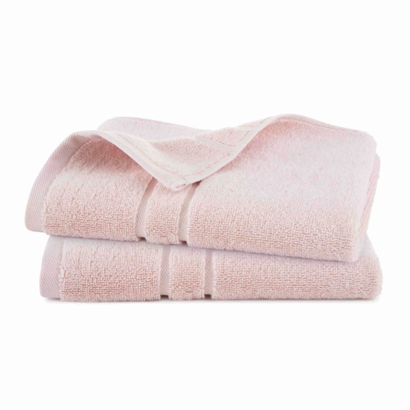 Blush Pink Hand Towel with Horizontal Stripes for Minimalist Vanity
