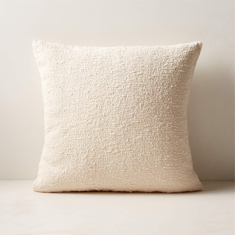 Boucle Throw Pillow High Contrast Styling Modern Minimalist