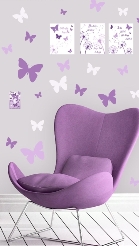 Butterfly Wall Decor Kit Coordinated Room Bundle Wall Decals