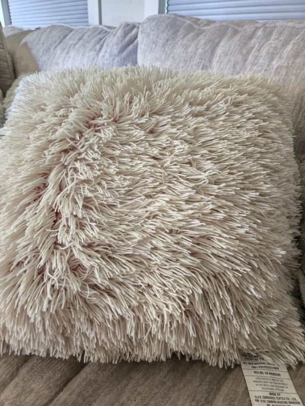 Care Label Spot Clean Only Instructions on Polyester Fiber Pillow