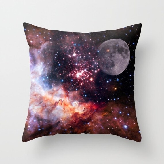 Celestial Throw Pillow featuring Photographic Galaxy Print Nebula.