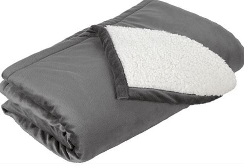 Channeled Plush Gray Throw Blanket High Pile Texture