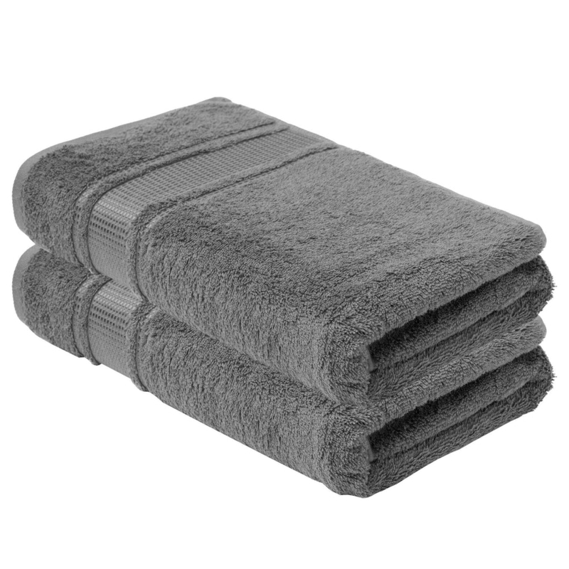 Charcoal Gray Hand Towel with Plush Terry Texture for Modern Bath