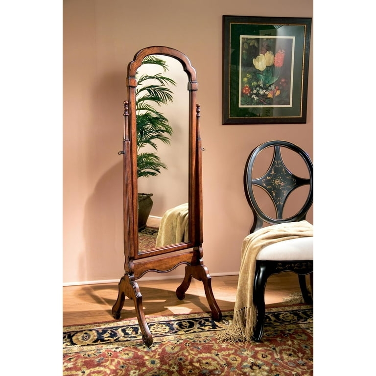Cheval Mirror: Traditional Full Length Cherry Wood with Spindles