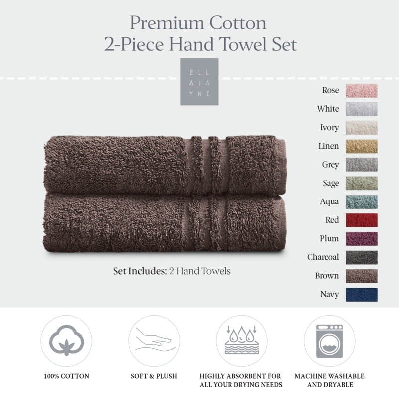 Chocolate Brown Hand Towel with Dobby Border for Traditional Spa