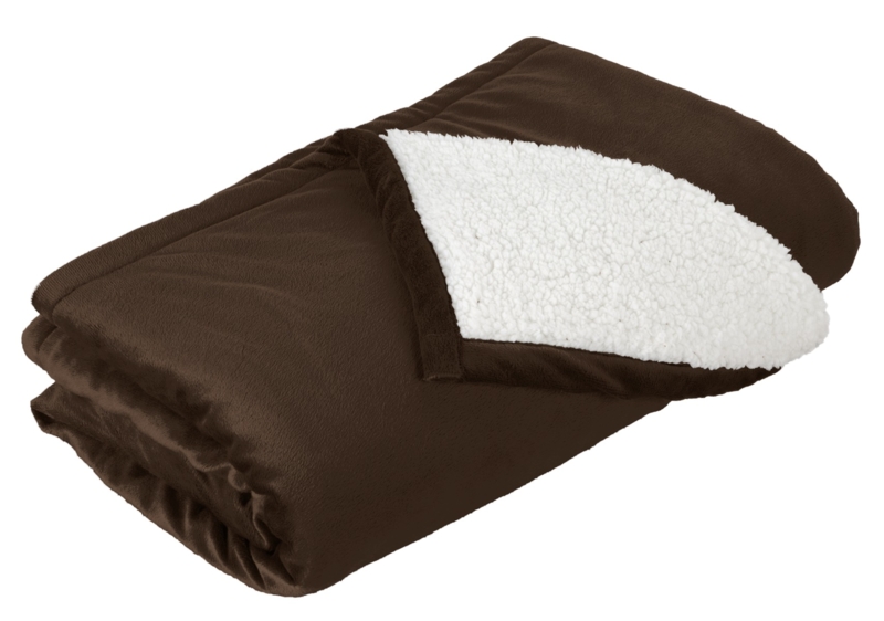 Chocolate Brown Plush Blanket Reversible Sherpa Lining