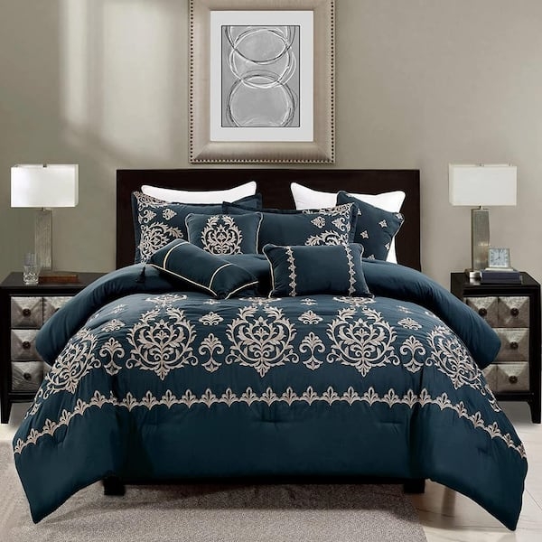 Chocolate Brown Scroll Pattern Comforter Set for Traditional Bedding