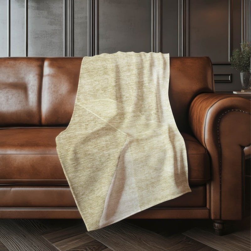 Chunky Knit Beige Throw with Nubby Weave and Sherpa Lining