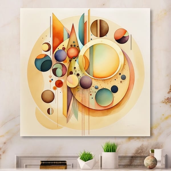Circular Metal Wall Art: Overlapping Disks Terracotta Minimalist