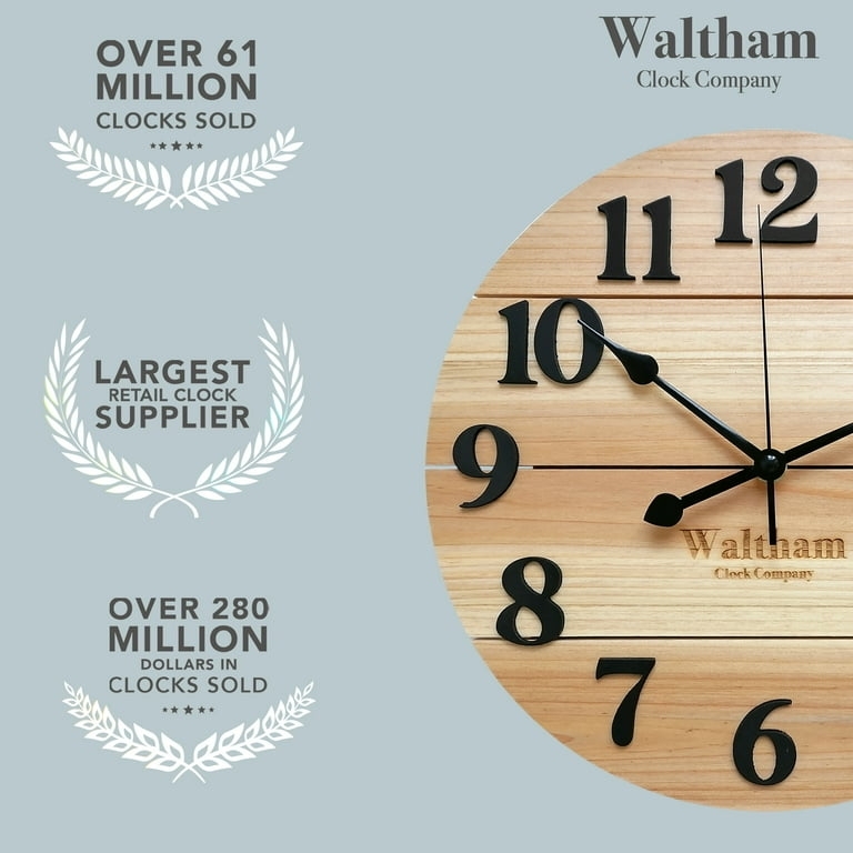 Classic Analog Wall Clock with Natural Wood Frame and White Face