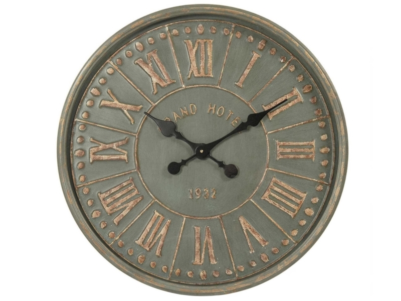 Classic Wall Clock with Dark Wood Frame and Roman Numerals