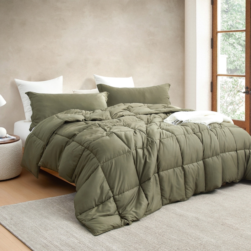 Comforter Burnt Olive Oversized Cloud Plush Texture Cozy Modern