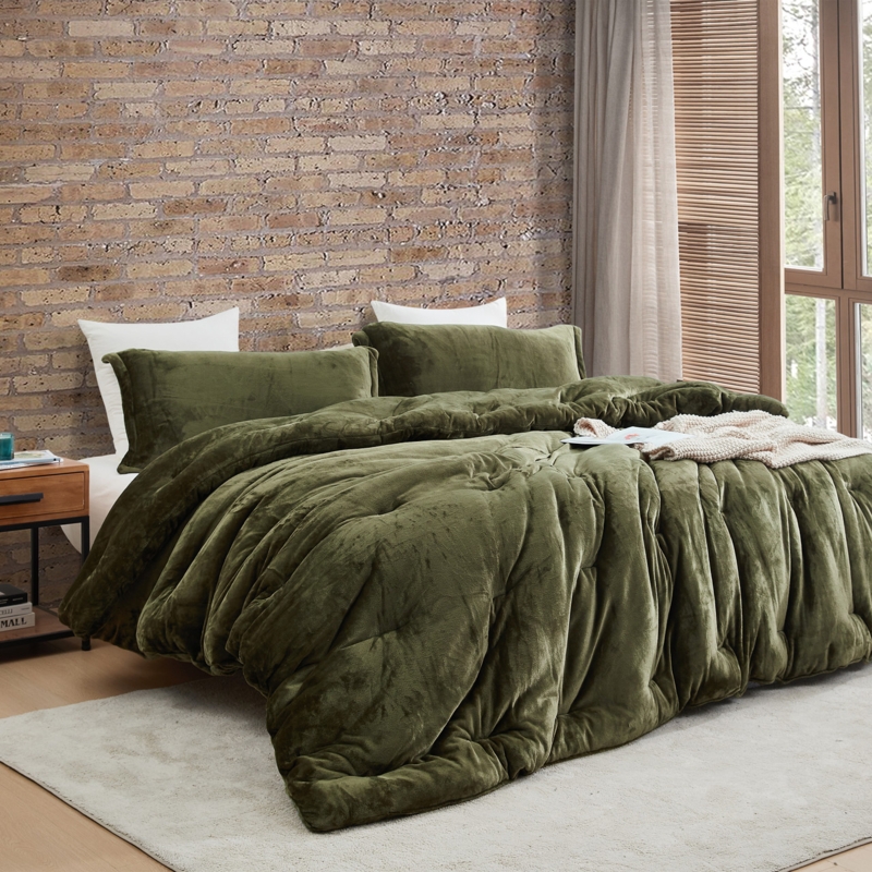 Comforter Oversized Extreme Thickness Winter Moss Plush Rustic Modern