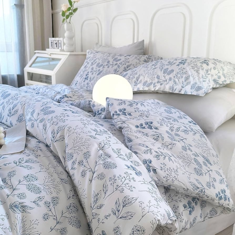 Comforter Set Boho White Vintage Garden Aesthetic Botanical Decor