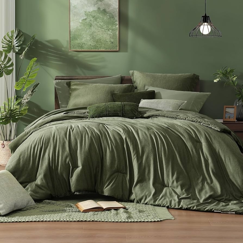 Comforter Set Cationic Dye Texture Modern Organic Bedding Style