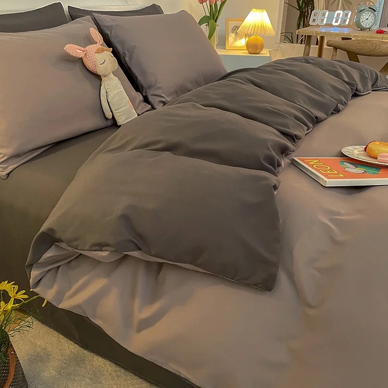 Comforter Set Charcoal Grey Monochromatic Look Matching Shams